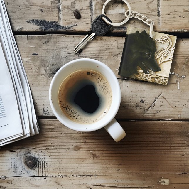 Porte-clefs Loup noir celtique (Créateur téléchargé)