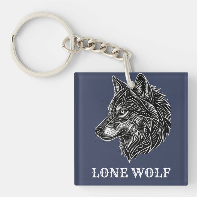 PORTE-CLEFS LOUP SOLITAIRE (Devant)