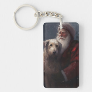 Porte-clefs Louveteau avec le Père Noël Noël Festif