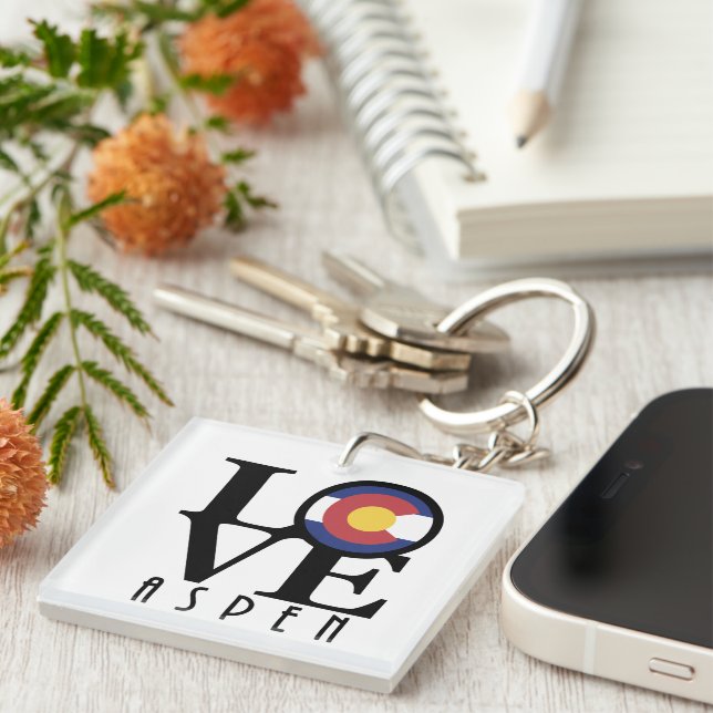 Porte-clefs LOVE Aspen Colorado (Devant Droit)