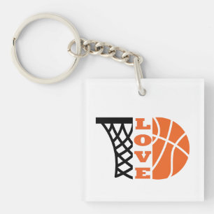 Porte-clefs Love Basketball hoop et orange ball
