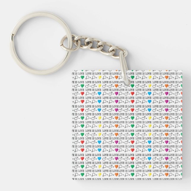 Porte-clefs LOVE est LOVE égalité citation dans les couleurs a (Devant)