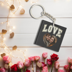 Porte-clefs Love Heart Photo personnalisée Valentines