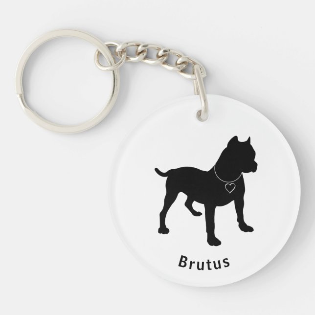 Porte-clefs Love My Pittie Personnalisable Porte - clé Dbl (Devant)