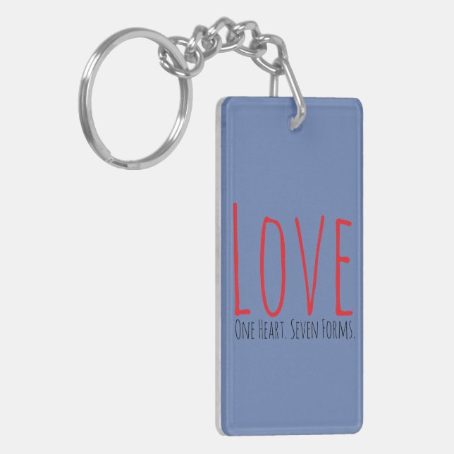 Porte-clefs Love - One Heart. Seven Forms Acrylic Keychain (Devant gauche)
