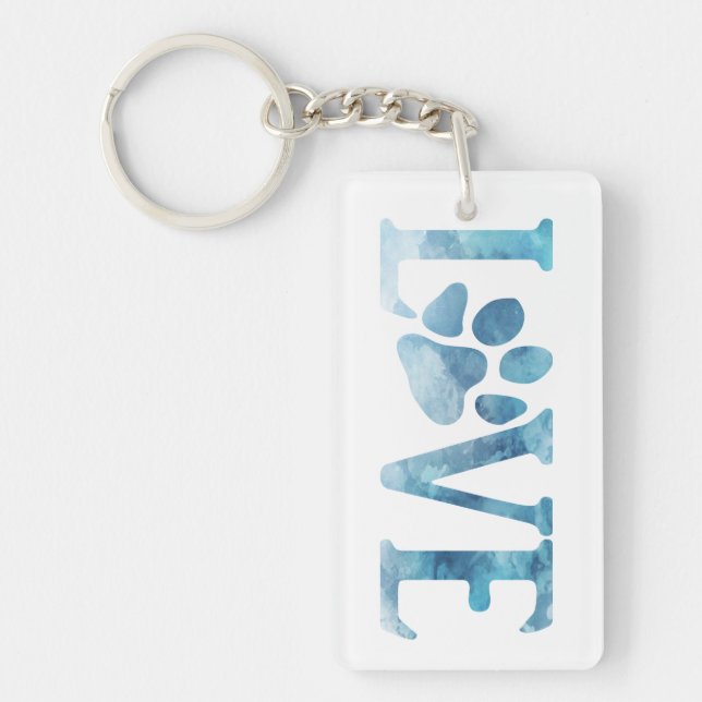 Porte-clefs Love Paw Blue (Devant)