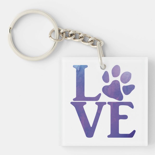 Porte-clefs Love Paw Classic Purple (Devant)