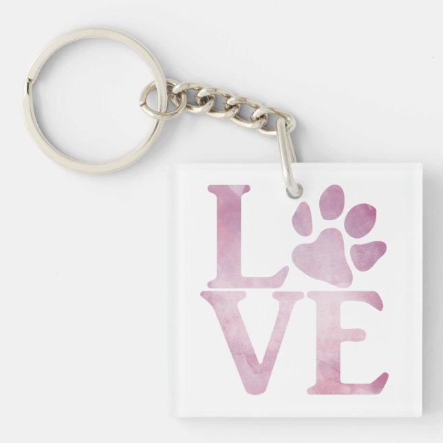 Porte-clefs Love Paw Classic Rose (Devant)