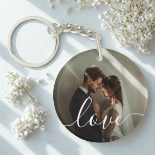Porte-clefs 'Love' Photo couple personnalisée