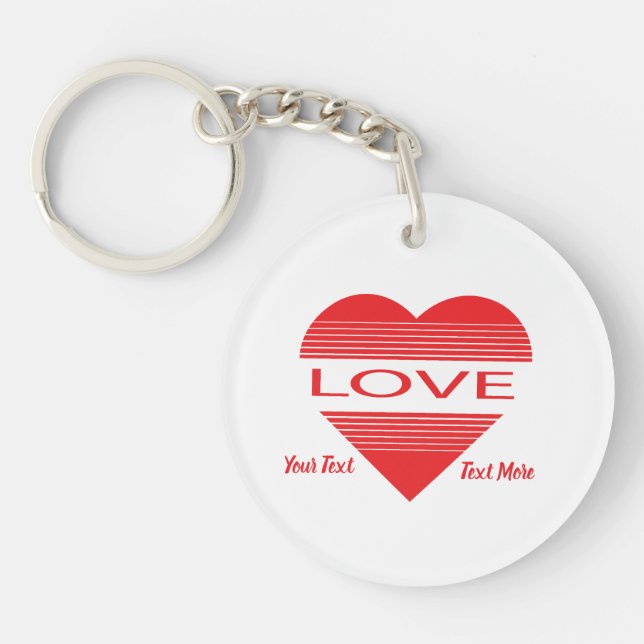 Porte-clefs Love & Romance Concept Design with Heart Elements (Devant)