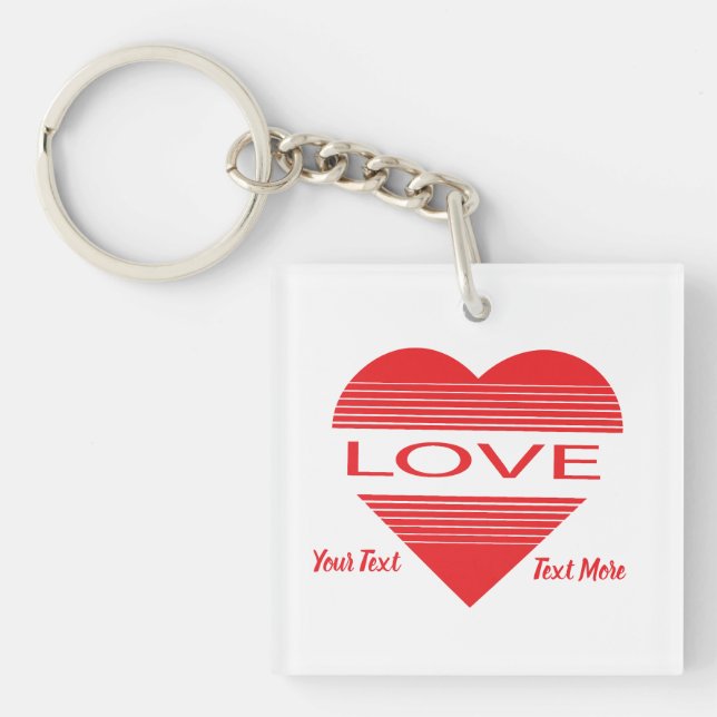 Porte-clefs Love & Romance Concept Design with Heart Elements (Devant)