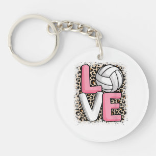 Porte-clefs Love Volleyball Empreinte de léopard Filles Volley
