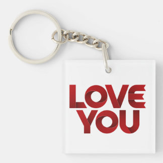 Porte-clefs Love You – Bold Romantic Typography