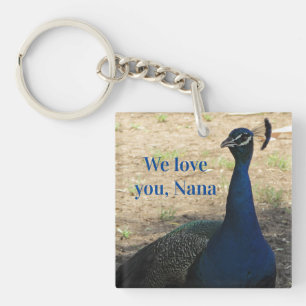 Porte-clefs Love You Nana Blue Bird Photo Joli Peacock
