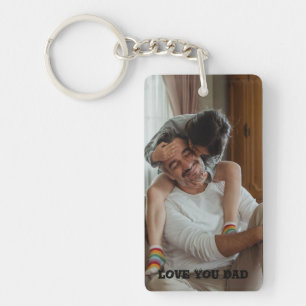 Porte-clefs Love You papa, Photo personnalisée