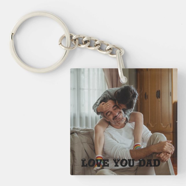 Porte-clefs Love You papa Porte - clé photo personnalisé (Devant)