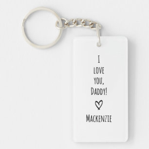 Porte-clefs Love You Papa Simple manuscrit Chic Kids Photo
