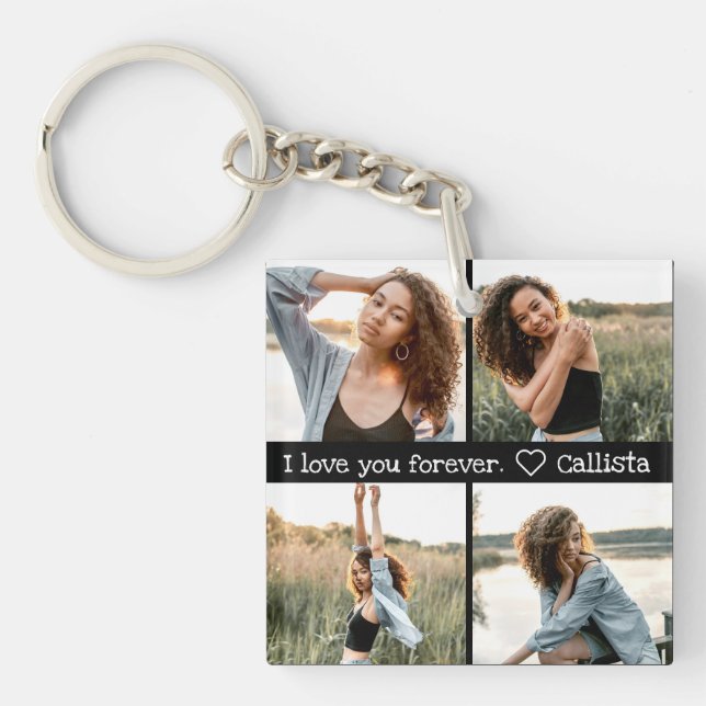 Porte-clefs Love You Romantic Sweet Photo Collage (Devant)