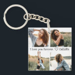 Porte-clefs Love You Romantic Sweet Photo Collage<br><div class="desc">Ce design porte - clé mignon et sucré est parfait pour votre petite amie, petit ami, femme ou mari. Il dispose d'un montage photo avec 8 photos personnalisables différentes avec le message, "Je t'aime pour toujours. Pour toujours et toujours", qui peut être personnalisé comme vous le souhaitez. La police est...</div>