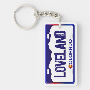 Porte-clefs Loveland Colorado plaque bleue porte - clé