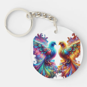 Porte-clefs Lovely Doves Love