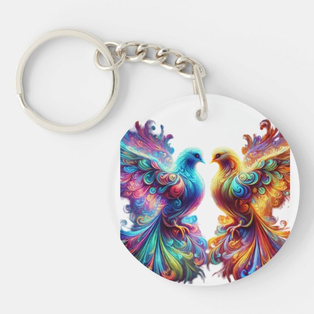 Porte-clefs Lovely Doves Love (Devant)