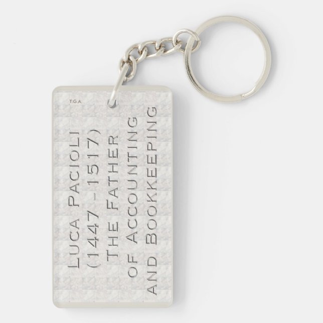 Porte-clefs "Luca Pacioli - Le Père de la Comptabilité" (Dos)