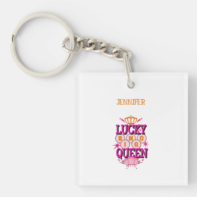 Porte-clefs Lucky Bingo Queen /nom modifiable (Devant)