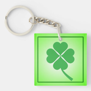 Porte-clefs Lucky Four Leaf Shamrock Design-87906