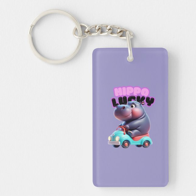 Porte-clefs Lucky Hippo Porte - clé acrylique (Devant)