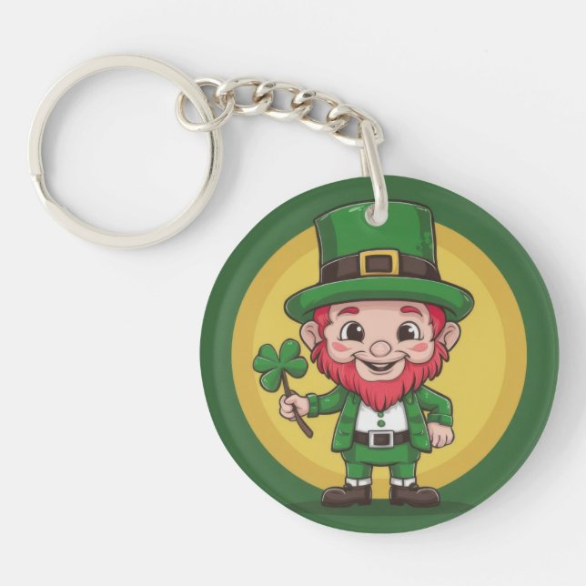 Porte-clefs Lucky Leprechaun et Trèfle (Devant)