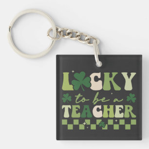 Porte-clefs Lucky To Be Teacher Super Retro St Patrick's Day