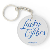 Lucky Vibes Vintage Esthétique Rond en Acrylique
