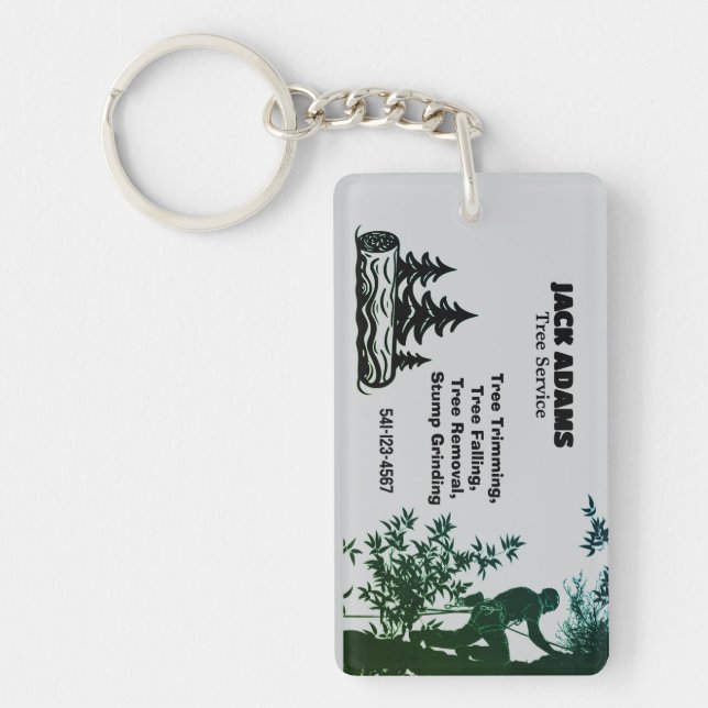 Porte-clefs Lumberjack Tree Service Business Card (Devant)