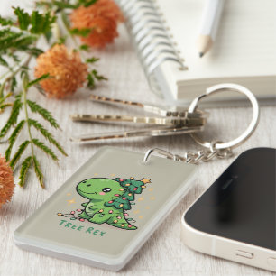 Porte-clefs Lumière de dinosaure de Noël Fête drôle Rex d'arbr