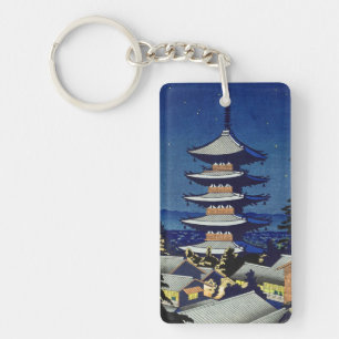 Porte-clefs Lumière de lune dans la pagoda Asano Takeji de