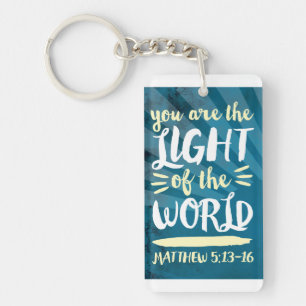 Porte-clefs Lumière du monde don chrétien Bible Verse