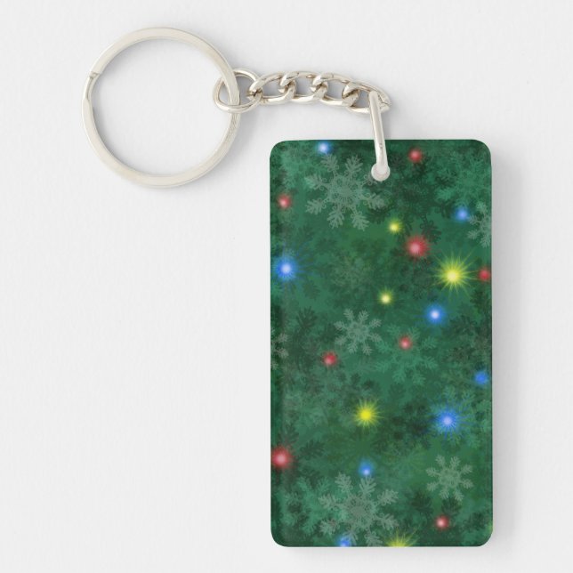 Porte-clefs Lumières de neige de Noël (Devant)