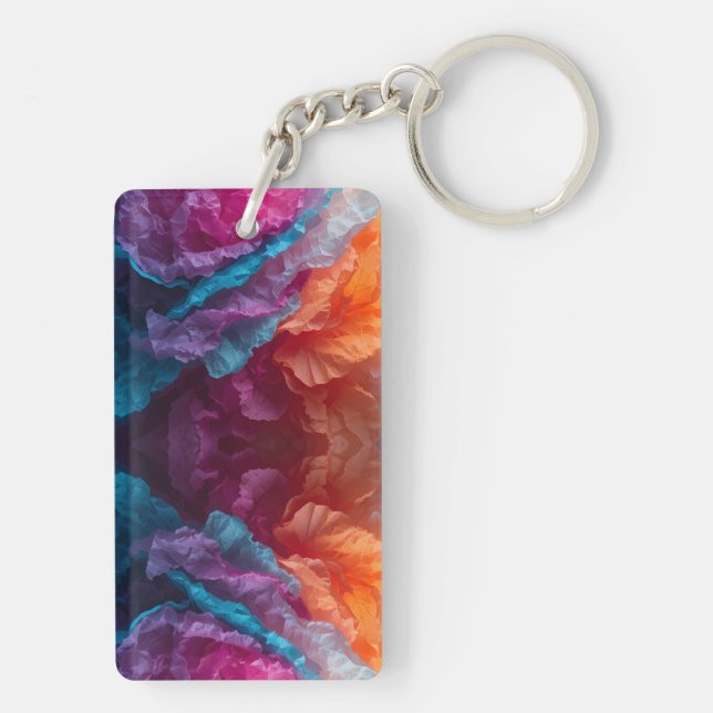 Porte-clefs Luminous Abstract Tissue Paper Layers (Dos)