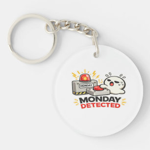 Porte-clefs Lundi Détecté - Alarme de Personnage Drôle Mignon