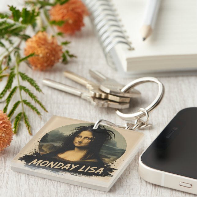 Porte-clefs Lundi Lisa Drôle Renaissance Art (Devant Droit)