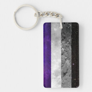 Porte-clefs Lune asexuelle d'astronomie de galaxie de fierté