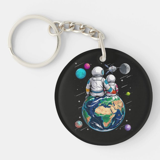 Porte-clefs Lune et astronaute (Devant)