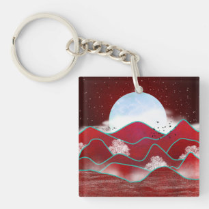 Porte-clefs Lune rouge