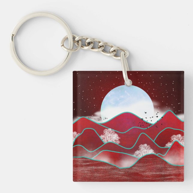 Porte-clefs Lune rouge (Devant)