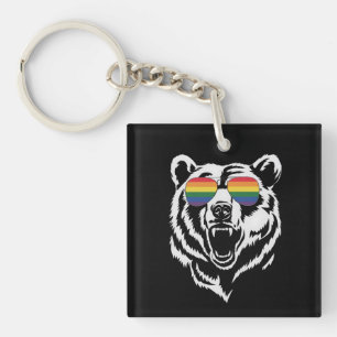 Porte-clefs Lunettes de soleil arc-en-ciel drapeau de la fiert