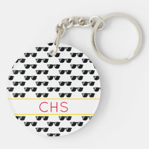Porte-clefs Lunettes de soleil INITIALES DE L'École Couleurs C