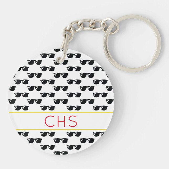 Porte-clefs Lunettes de soleil INITIALES DE L'École Couleurs C (Dos)