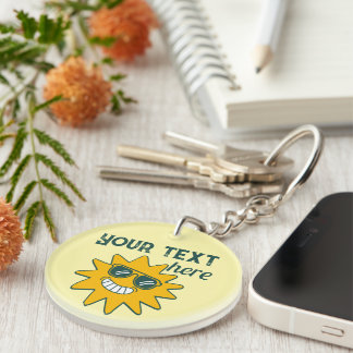 Porte-clefs Lunettes de soleil jaunes Bonheur Vacances d'été S