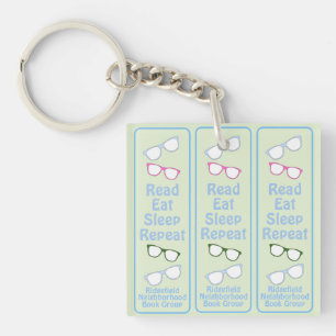 Porte-clefs Lunettes Humoristiques Lire Manger Dormir Répéter